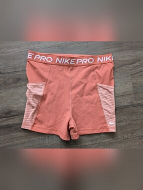 Nike Pro Coral High Waist Shorts Sz L